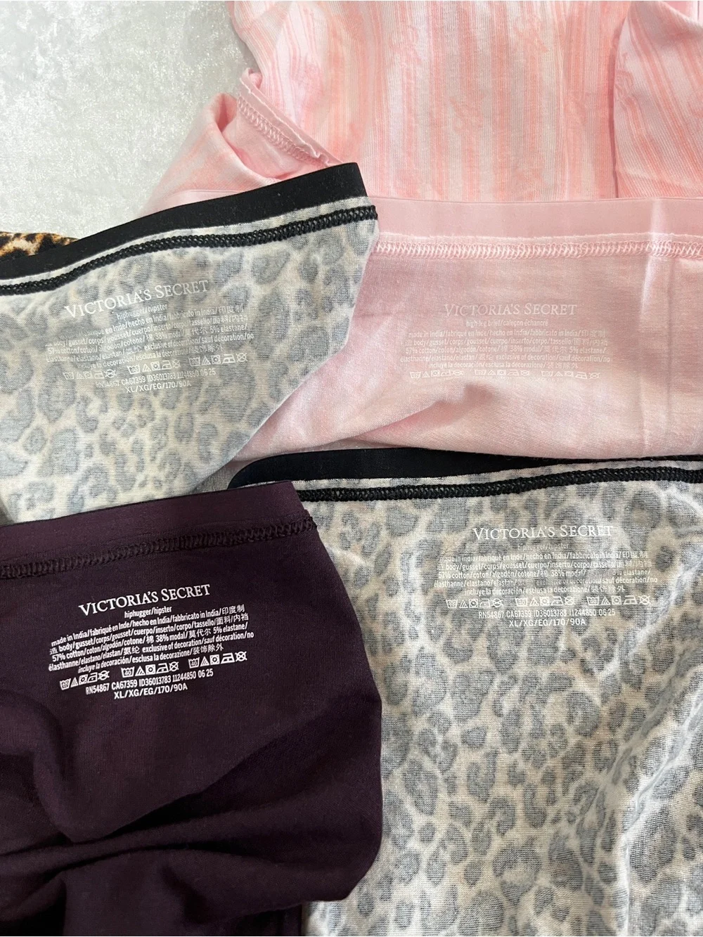 Victoria's Secret Lot Of Four Underwear Panties Brief Size X-Large Cotton Blend